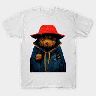 Gorgeous Paddington Bear in Blue Coat T-Shirt